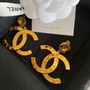 Chanel 20A Paris Button Earrings